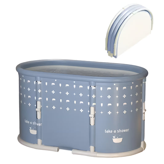Portable Foldable Soaking Tub | 37.4" x 21.6" | 6-Layer Insulation | Gray