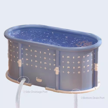 Portable Foldable Bath Tub for Adults No Installation Needed Large Separate Hot SPA Soaking Ice Bathtub Gray