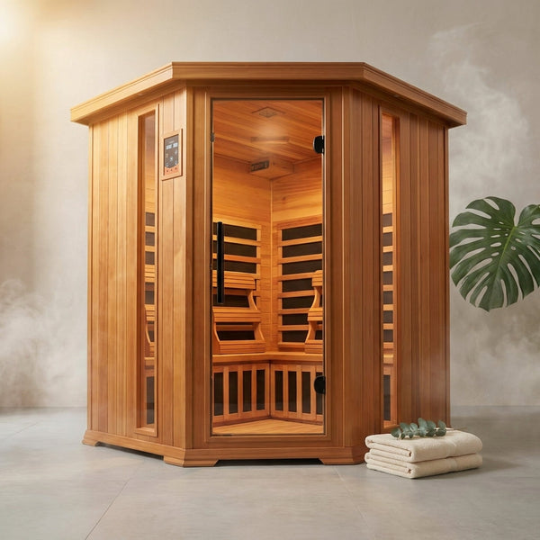 4-Person Cedar Corner Infrared Sauna